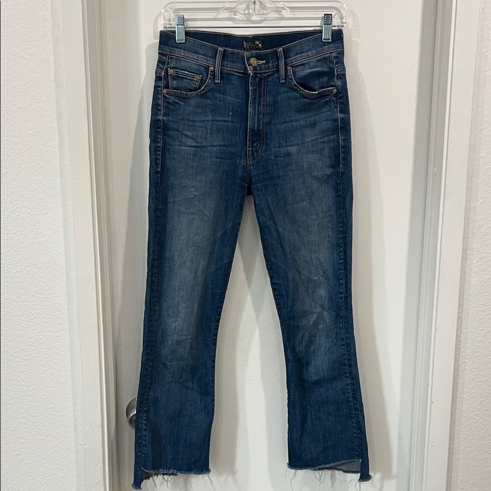 MOTHER Insider Crop Step Fray Jeans in Deep Indigo MADE IN USA size 26